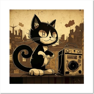 Vintage illustration of Felix The Cat Posters and Art